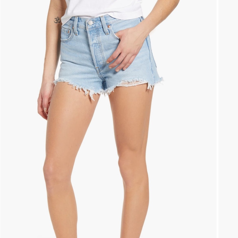 Levi's 501 Original Distressed Cutoff Denim Shorts